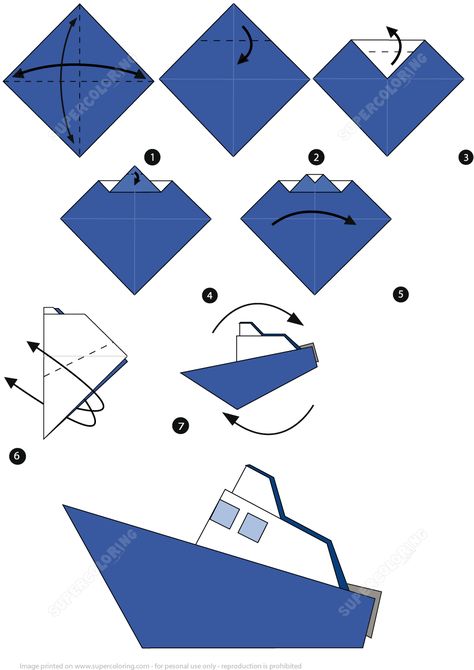 How to Make an Origami Boat Step by Step Instructions | Free Printable Papercraft Templates Origami Boat Instructions, Origami Kutu, Paper Boat Origami, Boat Origami, Dragon Origami, Handmade Gift Boxes, Origami Paper Folding, Origami Step By Step, Dollar Origami