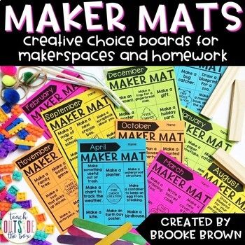 Arts & Music Worksheets | Teachers Pay Teachers Makerspace Elementary, Student Incentives, Stem Bins, Makerspace Library, Brooke Brown, Makerspace Ideas, Divergent Thinking, Student Numbers, Choice Boards