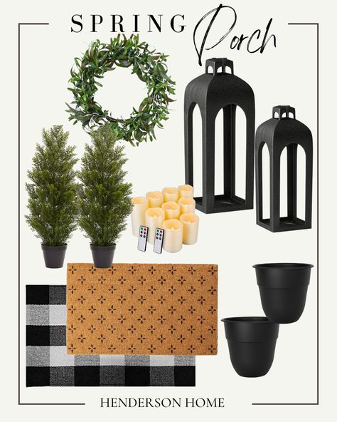 Lanterns For Front Door, Lanterns For Front Porch, Black Lanterns On Porch, Front Porch Decor With Laterns, Porch Lanterns Decor Front Doors, Lantern On Front Porch, Outside Lanterns Decor Patio, Outdoor Porch Lanterns Decorating Ideas, Front Porch Lantern Ideas