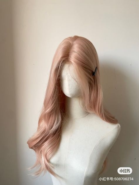 Peachy Pink Hair, Peach Hair, Kawaii Hairstyles, Ribbon Hairstyle, Hair Stylies, Hair Reference, Hair Inspiration Color, Hair Inspo Color, Peachy Pink