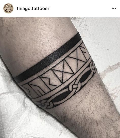 Rune Armband Tattoo, Viking Rune Tattoo, Norse Mythology Tattoo, Viking Tattoo Sleeve, Tattoo Band, Wife Tattoo, Rune Tattoo, Celtic Tattoo, Summer Fashion Ideas