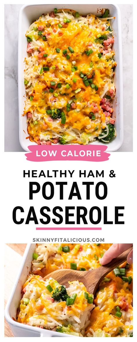 Casseroles Low Calorie, Healthy Ham And Potato Casserole, Ww Scalloped Potatoes And Ham, Ham Dinner Ideas Healthy, Ww Dinner Casseroles, Healthy Recipes With Leftover Ham, Healthy Ham Meals, Macro Friendly Potato Recipes, Ham Leftovers Healthy