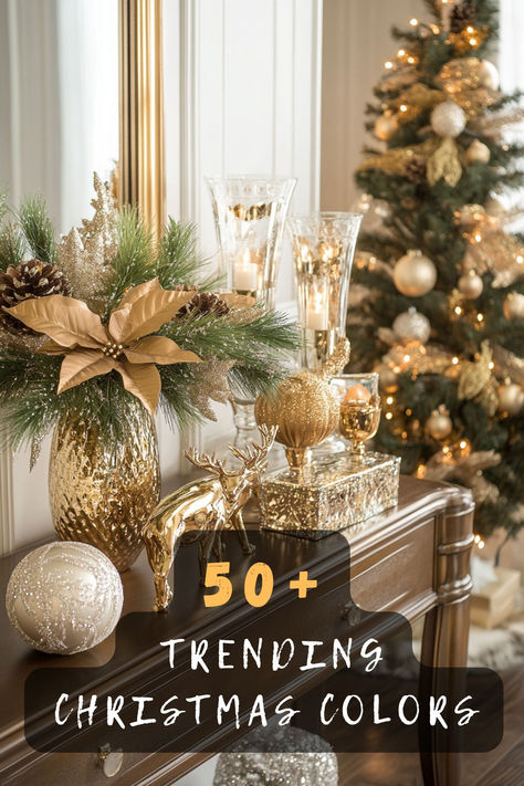 Explore the top 50 Christmas color trends that will transform your holiday decor this season. From classic reds and greens to modern metallics and pastels, these colors set the mood for festive cheer. Discover how to incorporate these trending hues into your home for a stylish celebration. Click to explore these colorful ideas! 🎨🎄 #ChristmasColors #HolidayTrends #FestiveDecor #ColorInspo #HolidayStyle #HomeDecor #ColorfulChristmas Christmas 2024 Trends Colors, Christmas Decor Trends, Christmas Color, 50 Christmas, Indoor Christmas Decorations, Christmas Trends, Indoor Christmas, Holiday Trends, Color Inspo