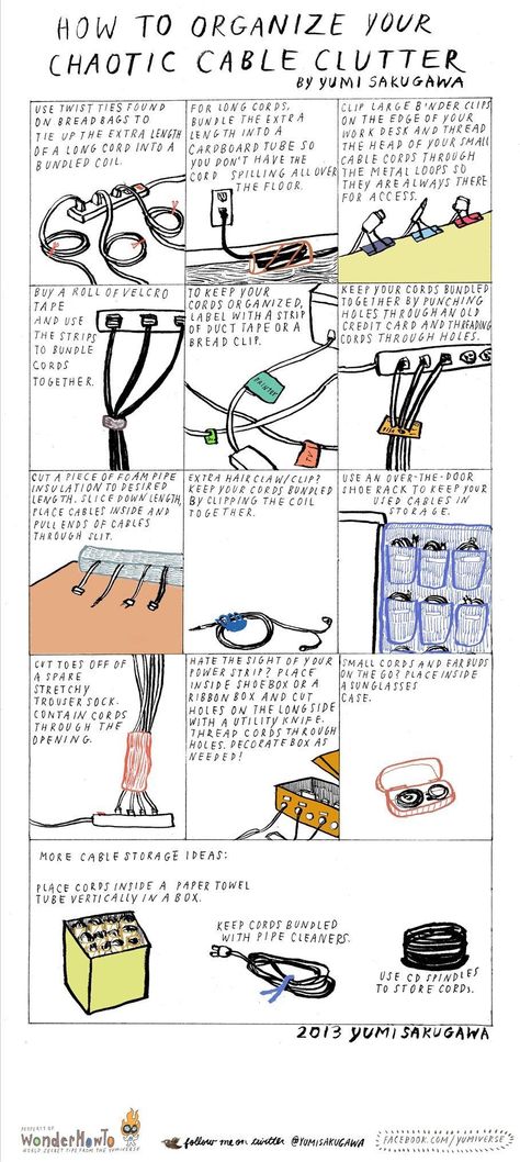 Creative ways to Organize all those darn wires and cables! Electronic Hacks, Bread Twist, Organize Cords, Hide Electrical Cords, Diy Declutter, Computer Desk Organization, Small Office Furniture, Electronics Organization, Desk At Home