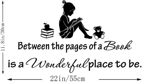 Amazon.com: Between The Pages of a Book is a Wonderful Place to be Vinyl Wall Decal Stickers Bookshelf Library Classroom Reading Room Wall Decor : Tools & Home Improvement Bookshelf Library, Library Classroom, Free Library, Reading Classroom, Reading Room, Wall Decal Sticker, Room Wall Decor, Vinyl Wall Decals, Wonderful Places