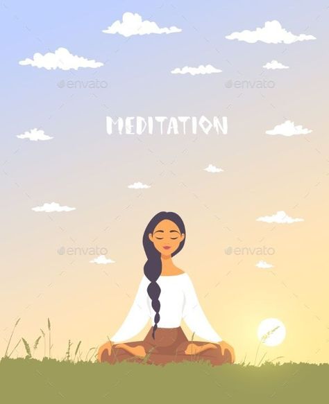 Yoga Cartoon, Yoga Kunst, Chill Out, Arte Yoga, Meditation Poses, Yoga Illustration, Psy Art, Meditation Art, Meditation For Beginners