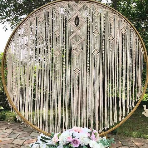 Arch Macrame, Round Wedding Arch, Macrame Wedding Arch, Macrame Wedding Decor, Macrame Arch, Macrame Wedding Backdrop, Rustic Wedding Backdrops, Round Arch, Macrame Backdrop