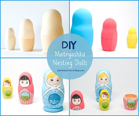 Learn how to make matryoshka nesting dolls. These wooden dolls are a great DIY toys and multicultural crafts for kids. Diy Russian Dolls, Nesting Dolls Craft, Nesting Dolls Diy, Multicultural Crafts, Babushka Dolls, Doll Diy, Russian Nesting Dolls, Matryoshka Doll, Embroidery Patterns Vintage