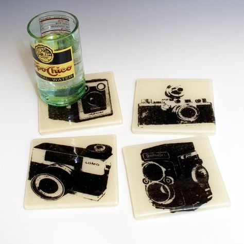 Kiln Formed Glass, Glassware Kitchen, Glass Coaster, Pearl Accessories, Magnolia Pearl, Vintage Cameras, Glass Coasters, Glass Table, Glass Design