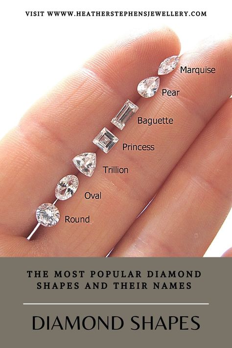 The most popular diamond shapes and their names. Diamond shape names explained. What diamond shape should I choose. Engagement Rings Uk, Wedding And Engagement Rings, Shape Names, Silver Gold Jewelry, Diamond Rings Design, Handmade Engagement Rings, Gold And Silver Rings, Ring Shapes, Square Diamond