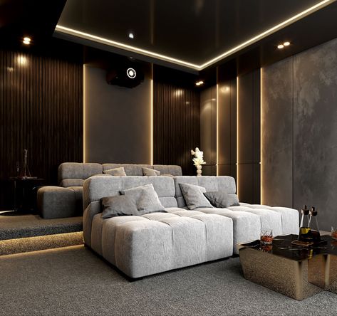 Home cinema  cinema room Home Cinema Design Tv Rooms, Theater Room Decor Ideas, Movie Room Ideas Small Home Theaters, Modern Home Cinema, Small Cinema Room Ideas, Tv Room Designs, Modern Theater Room, Home Theatre Design Interiors, Small Home Theater Ideas