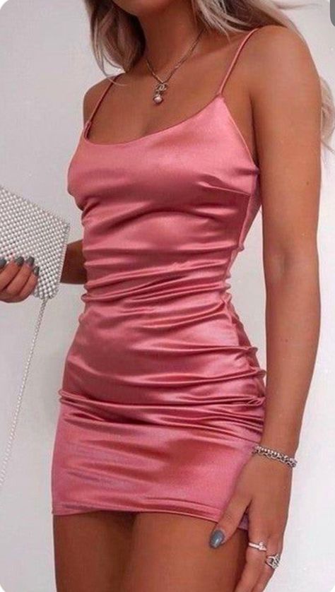 Pink Silk Dress Short, Winter Formal Dresses Short, Pink Prom Dresses Short, Short Satin Dress, School Dance Dresses, Silk Dress Short, Pink Silk Dress, Winter Formal Dresses, Winter Formal