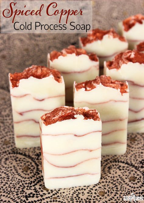 Spiced Copper Cold Process Soap Tutorial - Soap Queen Savon Diy, Soap Queen, Cold Process Soap Recipes, Soap Tutorial, Soap Ideas, Homemade Soap Recipes, Soap Packaging, Lotion Bars, Soap Recipes