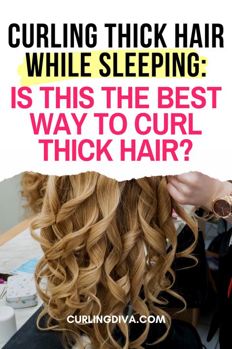 Curling thick hair while sleeping - Is this the best way to curl thick hair? No Curling Iron Curls Hair Hacks, How To Curl Long Thick Hair Without Heat, Heartless Curls Thick Hair, Pillowcase Curls, How To Curl Hair Overnight Without Heat, Best Curlers For Thick Hair, How To Use Heatless Hair Curlers, How To Use Rags To Curl Hair, Overnight Curls For Thick Hair