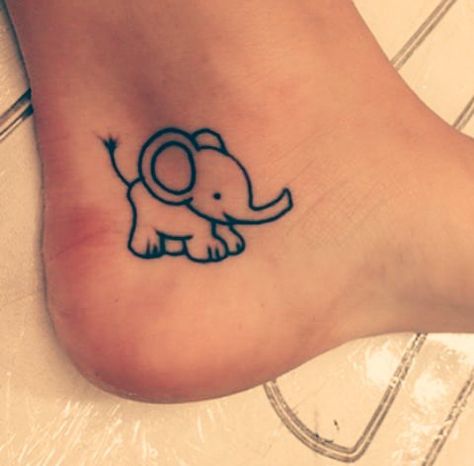 cartoon elephant tattoo design Dumbo Tattoo, Baby Elephant Tattoo, Tiny Elephant Tattoo, Cute Elephant Tattoo, Small Animal Tattoos, Ankle Tattoo Designs, Elephant Tattoo Design, Small Elephant, Tattoo Girls