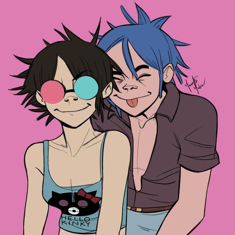 2Dle Noodle Gorillaz, 2d And Noodle, Gorillaz Band, Gabriel Picolo, Gorillaz Fan Art, Gorillaz Art, Love Doodles, Tame Impala, Tv Girls