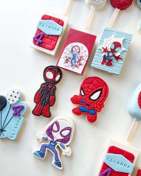 Eliana’s Spidey & Friends treats for her 4th birthday #spidey#spideyandhisamazingfriends#spideytreats#lasvegas 1st Birthday Party Themes, Friends Party, Diy Birthday Party, Spiderman Birthday, Party Treats, 4th Birthday Parties, Friend Birthday, Diy Party, 4th Birthday