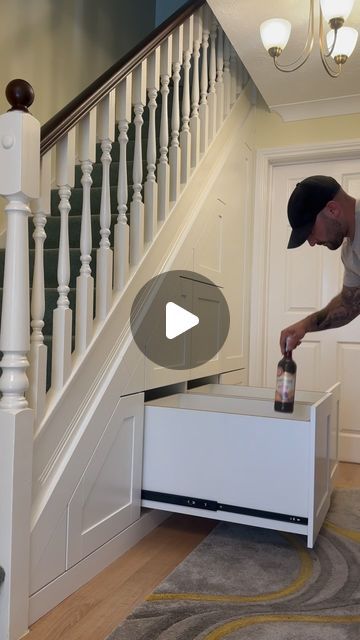 Jon Lewis on Instagram: "Under Stairs Wine Storage ✨  #understairstorage #winelover #wine #newreel #asmr #asmrsounds #interior #storagesolutions #satisfying #satisfyingvideos #explorepage #uk #carpentry #woodworking" Under Stairs Ideas Storage, Under Stairs Wine Storage, Stairs Wine Storage, Under Stair Storage Ideas, Under Stairs Cupboard Storage, Under Stairs Wine, Under Stairs Drawers, Storage Under Stairs, Cabinet Under Stairs