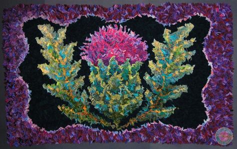 Proddy Photos - Gene Shepherd's Internet Rug Camp Scotland National Flower, Thistle Pattern, Rug Hooking Designs, Rug Hooking Patterns, Punch Needle Patterns, Scottish Thistle, Wool Projects, Types Of Rugs, Rag Rug