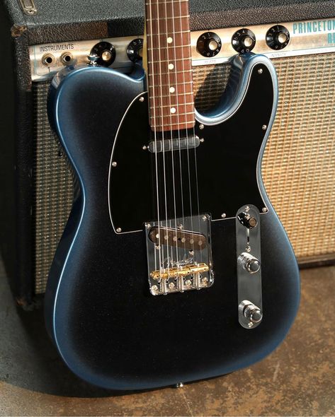 The brand new Fender American Professional II looks great in the new Dark Night finish! (From @musiciansfriend) #fender #telecaster #tele #fendertelecaster #fenderamericanprofessional #teletuesday #studio33guitar Black Telecaster, Fender Starcaster, Guitar Pics, Fender American, Star Cast, Guitar Stuff, October 20, Fender Telecaster, Dark Night