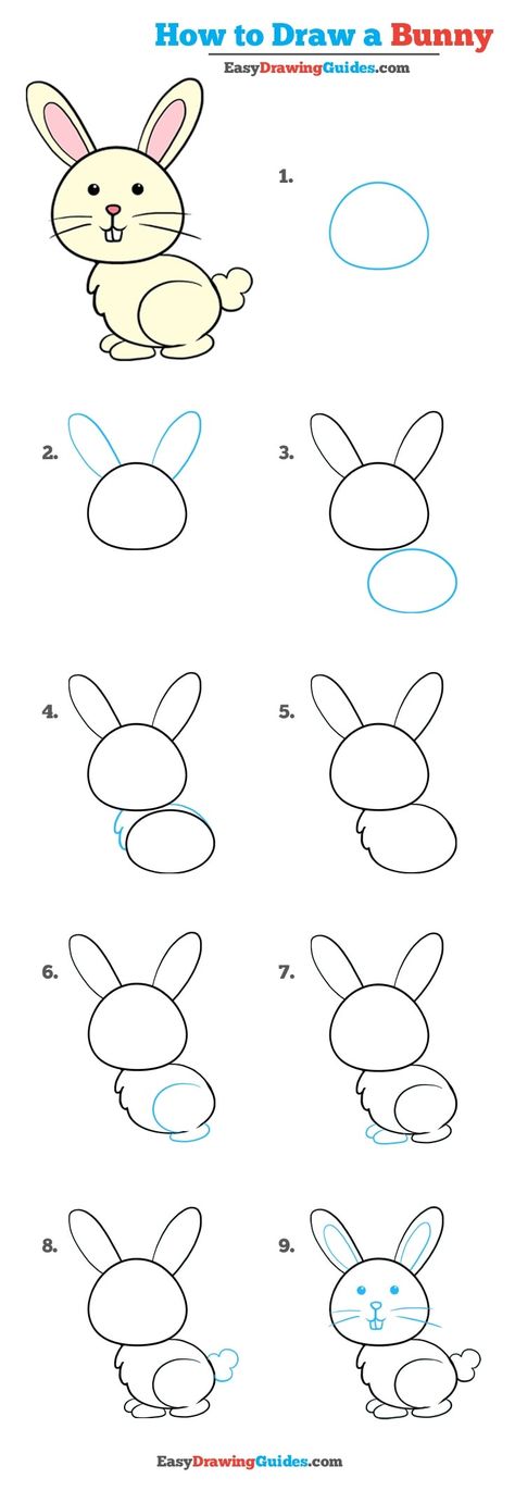 How to draw an easy bunny rabbit Trin For Trin Tegning, Ako Kresliť, Cartoon Hippo, Couple Drawing, Easy Drawing Tutorial, Bunny Drawing, Drawing Tutorials For Kids, Easy Drawings For Kids, Learn Crafts