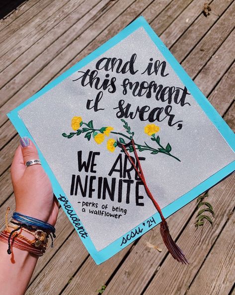 Perks Of Being A Wallflower Grad Cap, Song Graduation Cap, One Direction Graduation Cap, Goodbye Childhood, College Cap Decorations, Graduation Cap Designs High School, Senior Caps, High School Graduation Cap Designs, Quotes For Graduation Caps