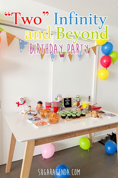 Two Infinity And Beyond Birthday Tables, Toy Story Themed Second Birthday, Two Year Old Toy Story Party, Two Infinity And Beyond Birthday Decor, Two Infinity And Beyond Birthday Food, 2 Infinity And Beyond Birthday Party, Toy Story Second Birthday Party Invitations, Toy Story 2nd Birthday Boys Target, Two Infinity And Beyond Birthday