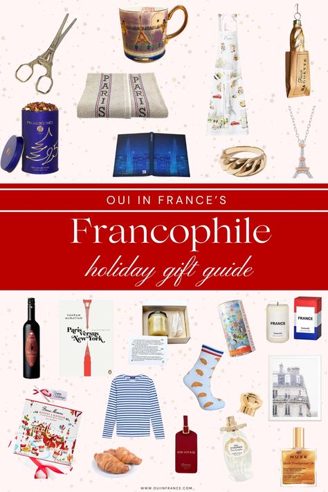 GIFT GUIDE: 25 France-inspired gifts for Francophiles Parisian Lifestyle Inspiration, Francophile Gifts, France National Team, French Aesthetic, Paris France Travel, French Baguette, French Christmas, Parisian Lifestyle, Gift List