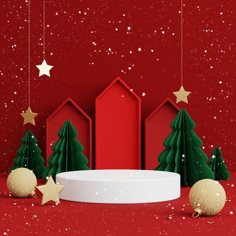 High resolution 3D rendering ( 4000 x 4000 pixels ) Social media advertising background images available for download on Shutterstock.com Christmas Product Background, Social Media Christmas Post Design, Christmas Social Media Design, Christmas Poster Background, Ads Background, Christmas Advertising Design, Christmas Background Design, Christmas Bg, Dangler Design