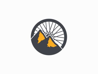 Gorgeous icon! The spokes are nicely balanced by the simple mountains.                                                                                                                                                                                 Más Cycling Tattoo, Mountain Bike Tattoo, Bike Logos Design, Bike Wallpaper, Bicycle Tattoo, Mountain Bike Art, Wheel Logo, Bike Tattoos, Bike Logo