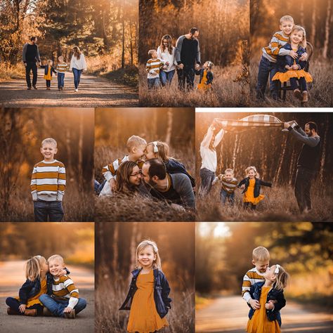 Thanks Giving Photoshoot Family, Family Portrait Ideas Outdoor Fall, Fall Family Photos Props, Diy Fall Background For Pictures, Diy Fall Family Photos At Home, Bonfire Family Photoshoot, Fun Fall Family Photoshoot Ideas, Family Portrait Poses For 7, Family Thanksgiving Photoshoot