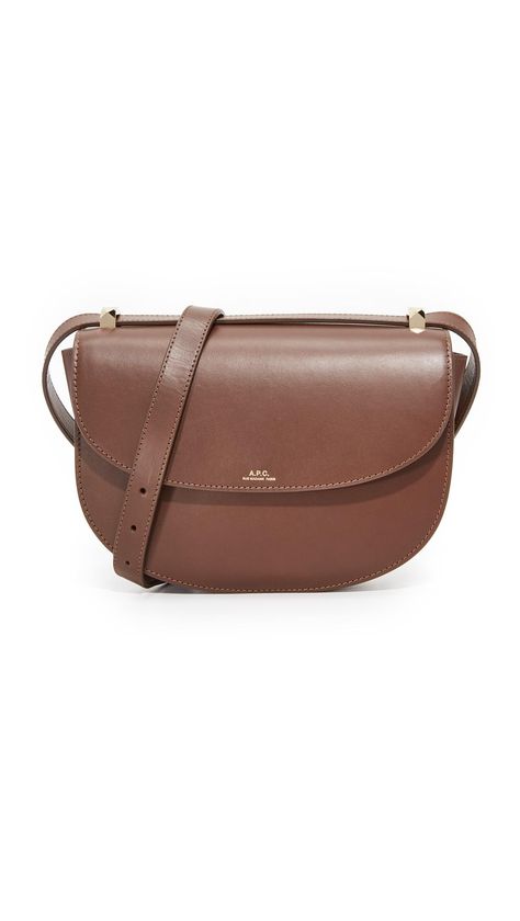 Geneve Saddle Bag - Brown - A.P.C. Shoulder bags Leather Hobo Bags, Shoulder Bags For Women, Saddle Bag, Tunisia, Shoulder Purse, Hand Bags, Saddle Bags, Leather Purses, A P