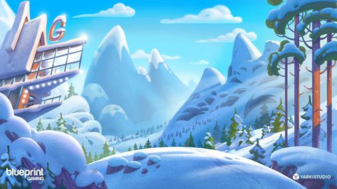 ArtStation - The G.O.A.T, Yarki Studio Iceland Background, Snow Character Design, Snow Cartoon, Illustration Environment, Anthropomorphic Characters, Cabin In The Snow, Top Down Game, Cartoon Winter, Game Background Art