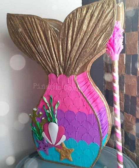 Mermaid Birthday Pinata, Dolphin Birthday Parties, Mermaid Pinata, Underwater Birthday, Princess Jasmine Birthday Party, Birthday Pinata, Jasmine Birthday, Mermaid Birthday Party Decorations, Mermaid Theme Birthday Party