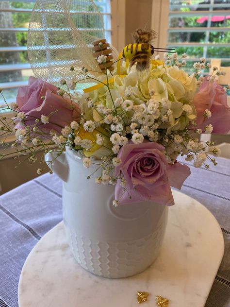 Bee Theme Baby/Wedding Shower Floral Arrangemenr Bee Baby, Baby Wedding, Baby Bee, Bee Theme, Floral Arrangement, Wedding Shower, Floral Arrangements, Bee, Table Decorations