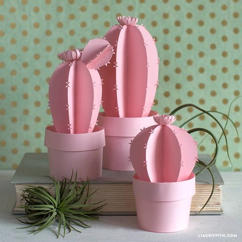 The beauty of making potted paper cactus is that you can still have that trendy design element without having to worry about pricking yourself with spines Paper Cactus, Paper Succulents, Cactus Craft, Potted Cactus, Paper Pot, Cactus Diy, Paper Plants, Making Paper, Diy Origami