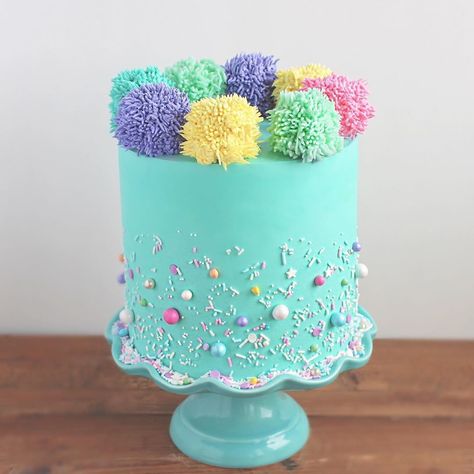 Pom Pom Cake, Chocolate Mousse Filling, Mousse Filling, Macaron Cake, Gateaux Cake, Different Cakes, Specialty Cakes, Colorful Cakes, Gorgeous Cakes