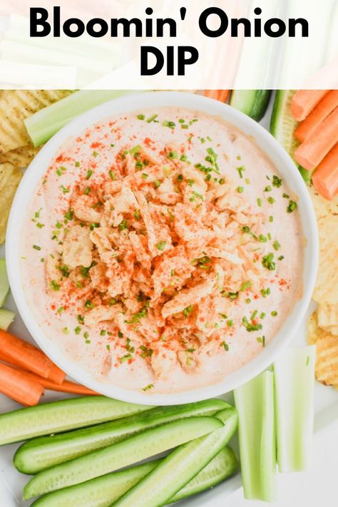 Tipsy Housewife Onion Dip, Bloomin Onion Dip, Blooming Onion Dip, Savory Dips, Onion Dip Recipe, Bloomin Onion, Blooming Onion, Horseradish Sauce, French Fried Onions