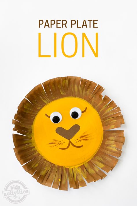 Paper Plate Lion Craft                                                                                                                                                                                 More Paper Plate Lion, Safari Crafts, Paper Plate Art, Zoo Animal Crafts, Paper Plate Animals, Lion Craft, Paper Plate Crafts For Kids, Vbs Crafts