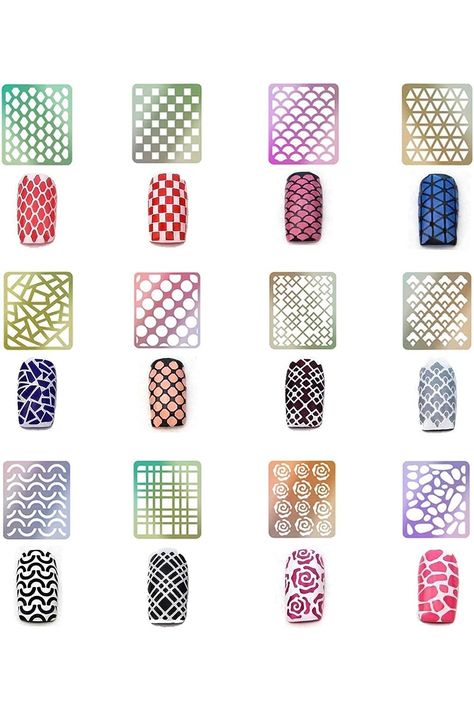 TailaiMei 144 Pieces 72 Designs Nail Vinyls Stencil Sticker Set for Nail Art Decal, 24 Sheets Reusable DIY Hollow Nail Art Supplies Nails Inspiration Summer, Vinyl Stencil, Stencil Stickers, Nail Vinyls, Designs Nail, Nail Art Supplies, Sticker Set, Nails Inspiration, Art Supplies