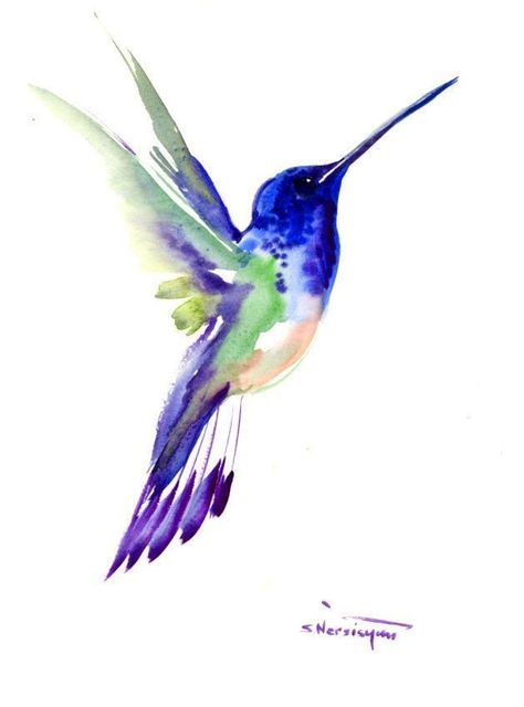 Minimalist Hummingbird, Flying Bird Art, Hummingbird Artwork, Hummingbird Drawing, Hummingbird Wall Art, Watercolor Hummingbird, Hummingbird Pictures, Hummingbird Painting, Bird Watercolor Paintings