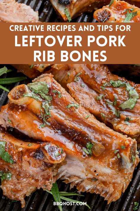 Don't throw away those leftover pork rib bones! Turn them into a flavorful, smoky bone broth perfect for stews, chili, or even as a base for future pork ribs recipes! Shred any leftover meat for sandwiches, tacos, or a pizza topping. Save this pin for the ultimate way to avoid food waste! Leftover Spare Rib Recipes, What To Do With Leftover Prime Rib Bones, Leftover Spare Ribs What To Do With, Leftover Pork Ribs What To Do With, Leftover Bbq Ribs Recipes, Leftover Pork Ribs Recipes, Leftover Ribs What To Do With, Leftover Ribs Recipes, Leftover Pork Ribs