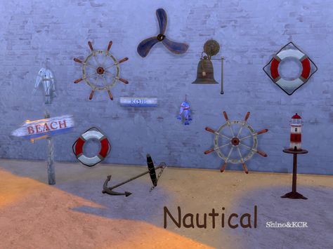 Sims 4 Nautical Decor, Sims 4 Cc Nautical, Sims 4 Cc Beach Clothes, Sims 4 Beach House, House At The Beach, Zombie Christmas, Ocean Themed Bedroom, Embellished Crop Top, Sims 4 Clutter