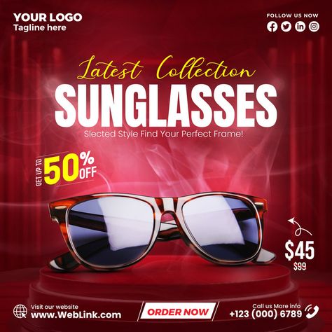 Luxury Sunglasses Social Media Poster Or Banner Design Template#pikbest##Templates Media Poster, Photography Movies, Banner Ads Design, Social Media Poster, Banner Template Design, Powerpoint Word, Flyer Design Templates, Social Media Banner, Luxury Sunglasses