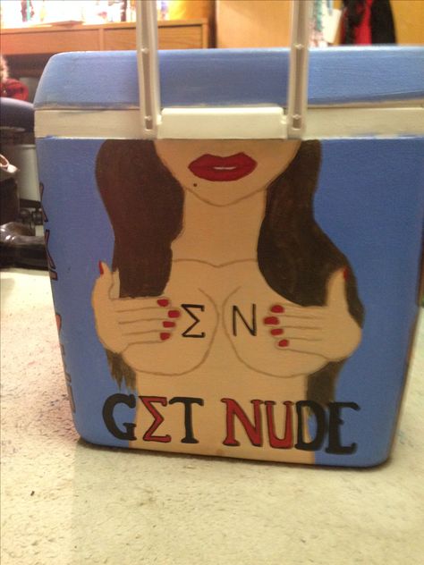 sigma nu frat cooler Funny Frat Coolers, Sigma Chi Frat Cooler, Vegas Frat Cooler, Frat Wedding, Frat Coolers Formal, Frat Formal Coolers, Mountain Weekend Cooler, Painted Fraternity Coolers