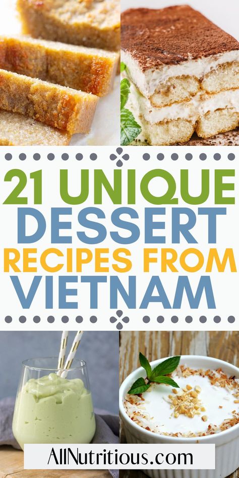 Discover the rich flavors of these dessert recipes that will transport your taste buds to the vibrant streets of Vietnam. From delicate and colorful cake ideas to indulgent and creamy coconut treats, explore a world of culinary delights. Get inspired and bring the exotic allure of Vietnamese desserts to your home kitchen today! Easy Foreign Desserts, Vietnamese Dessert Easy, Vietnamese Recipes Dessert, Vietnamese Che Desserts, Easy Asian Dessert Recipes, Vietnam Dessert, Vietnamese Dessert Recipe, Colorful Cake Ideas, International Dessert Recipes