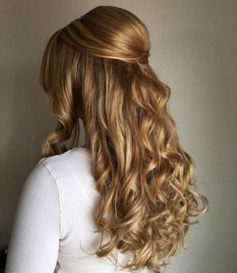 Curly Half Down Formal Bouffant Hairstyle Half Braid, Barbie Hairstyle, Braided Half Up, Half Up Half Down Hairstyles, Lace Braid, All Hairstyles, Crown Braid, Coily Hair, Heart Face Shape