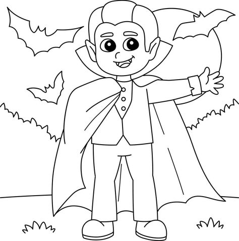 Vampire Halloween Coloring Page for Kids Cute Halloween Images, Halloween Coloring Pages Printable, Cute Halloween Coloring Pages, Free Halloween Coloring Pages, Halloween Coloring Sheets, Witch Coloring Pages, Pumpkin Printable, Pumpkin Coloring Pages, Halloween Preschool