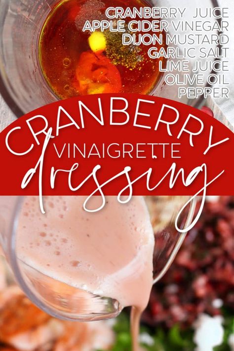 Cranberry Vinaigrette Dressing - Mama Loves Food Cranberry Vinaigrette, Vinaigrette Dressing Recipe, Delicious Salad Dressings, Cranberry Juice Cocktail, Cranberry Salad, Favorite Salad, Salad Dressing Recipes Homemade, Frozen Cranberries, Dressing Recipes