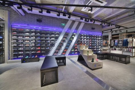 Adidas “NBHD” concept store, Berlin – Germany » Retail Design Blog Retail Store Layout, Shoe Store Design, Adidas Store, Retail Space Design, Shoe Room, Store Concept, Adidas Design, Retail Concepts, Store Interiors